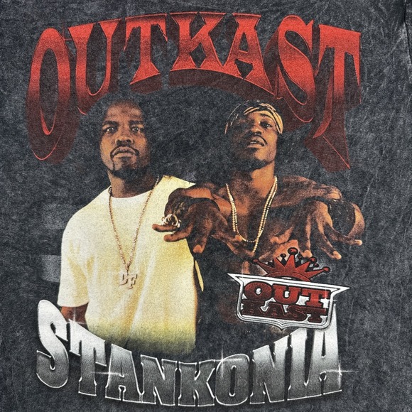 Outkast Shirt Black Stankonia Graphic Print Rap Hip Hop  Women's Acid Wash Sz S - Picture 6 of 10